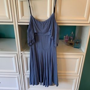 Blue sleeveless romper